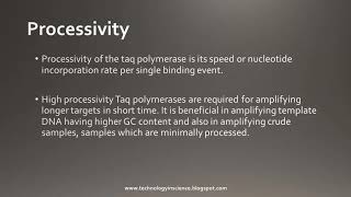 Taq DNA polymease and its key features [upl. by Nodnrb773]