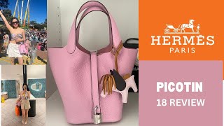 Hermes PICOTIN 18 three month review amp WHATS IN MY BAG [upl. by Noam586]