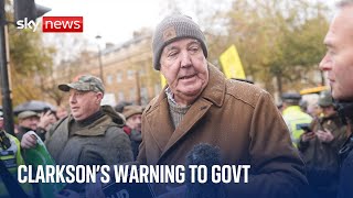 Its the end Jeremy Clarksons stark warning to ministers as he joins farm protest [upl. by Verine675]