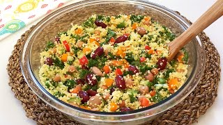 Salade de couscous recette protéinée facile et rapide [upl. by Tareyn903]