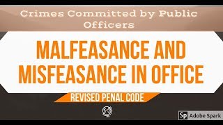 REVISED PENAL CODE Book 2 Malfeasance and Misfeasance of Office AUDIO CODAL [upl. by Dnalyk]