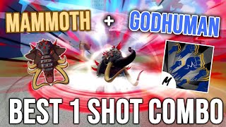 Mammoth Godhuman Best 1 Shot Combo  Blox Fruits Update 20 [upl. by Sorgalim486]