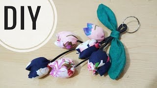 IDE KREATIF DIY  Gantungan Kunci Tulip Dari Kain Perca Katun  Tutorial Keychain  Recycle [upl. by Ecille]