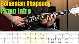 Bohemian Rhapsody Piano Intro On Guitar  Guitar Tutorial With Tabs [upl. by Anin]