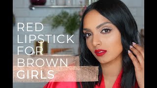 Best Red Lip Shades for Brown Tan amp MediumTone Skin  Deepica Mutyala [upl. by Ennove]