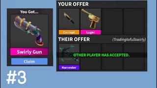 Chroma To Chroma Swirly Gun 3 INSANE WINS Mm2 Trading Challenge [upl. by Yecac]