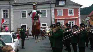 Samsonumzug in Tamsweg Lungau Österreich  Giant Samson Parade Tamsweg Lungau Austria [upl. by Huesman872]