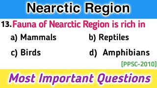 Nearctic Region MCQs  Zoogeography  Quiz [upl. by Eudosia]