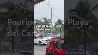 Pouring rain in Playa del Carmen  sara storm Mexico Riverr Maya sarahurricane rain storm [upl. by Enahc823]