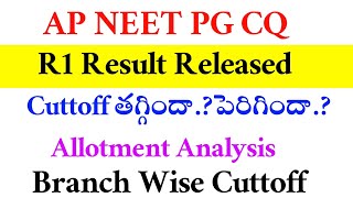 NEET PG 2024  AP CQ R1 ALLOTMENTS RELEASED  VISION UPDATE [upl. by Yraccaz]