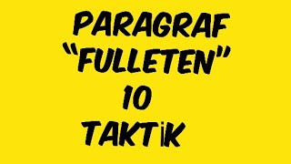 Paragraf “FULLETEN” 10 TAKTİK [upl. by Ormiston538]