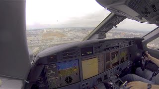 Landing at Los Angeles KLAX Pilots View Gulfstream G550 [upl. by Aihtela]