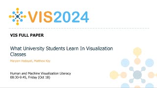 What University Students Learn In Visualization Classes  Fast Forward  VIS 2024 [upl. by Soulier]