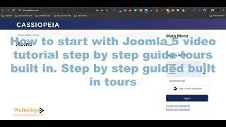 How to start with Joomla 5 video tutorial step by step guide tours built in [upl. by Oiretule227]