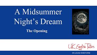 A Midsummer Nights Dream  The Opening Lines [upl. by Sokin]