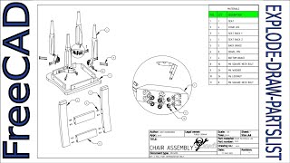 FreeCAD Assemby How to Explode Draw Bubble and Generate Partslist on a DrawingJOKO ENGINEERING [upl. by Eylrac]