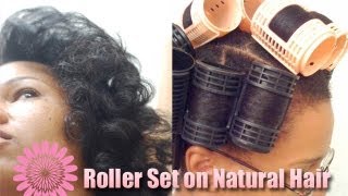 How to Roller Set Natural Hair using Magnetic Rollers  Smooth Roots [upl. by Vittoria]