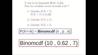 Loi binomiale et calculatrice TI [upl. by Simmie]