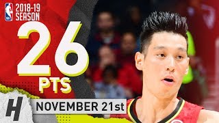 Jeremy Lin Full Highlights Hawks vs Raptors 20181121  26 Pts 4 Threes LINSANITY [upl. by Grosvenor]