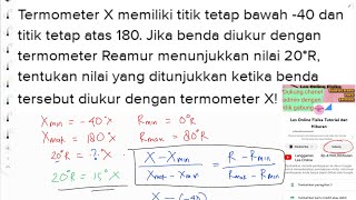 menghitung termometer x berapa reamur pada suhu 20 °R [upl. by Eliza]