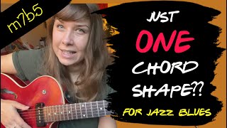 Half Diminished Chord  Jazz Blues  How to use Just One Chord Shape amp Arpeggios in Improvisation [upl. by Nika]