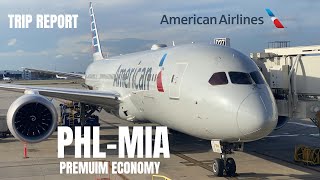 American Airlines B7878 Premium Economy Experience  Philadelphia to Miami [upl. by Einnoc]