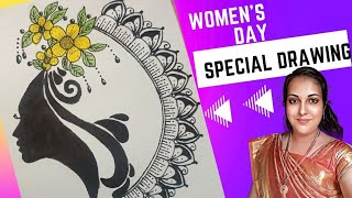 Simple Mandala art Womens Day Special Mandala art Series Day 2 womensdaymandalaart easymandala [upl. by Dumanian]