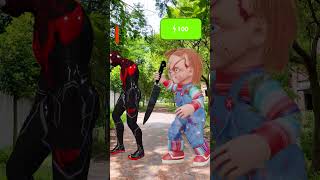 SpiderMan Punch  Spidergirl Faces Chucky With Super Hero 3D shorts spiderman chucky [upl. by Trudy]