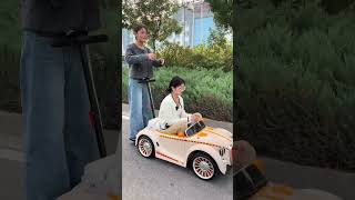 Part 100 connected to Bluetooth childrens electric car A stroller for dad mom and baby car [upl. by Ahsinaj8]