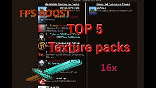 TOP 5 TEXTURE PACKS 16x BOOST FPS [upl. by February74]