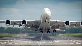 Rare Qantas A380 visit Go around  arrival and take off at London Gatwick [upl. by Calica906]