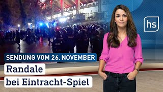 Randale vor EintrachtSpiel  hessenschau vom 26112023 [upl. by Shayna]