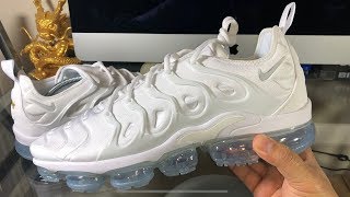 Nike Air Vapormax Plus Triple White Review [upl. by Nerrak684]