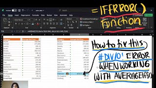 BONUS Using AVERAGEIFSFix DIV0 Error w IFERROR  Management Information Systems 33136370 [upl. by Avlasor]