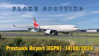 Plane Spotting  Prestwick Airport EGPK 14082024 [upl. by Thistle]