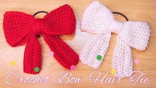 Crochet Bow Hair Tie [upl. by Aicylla]