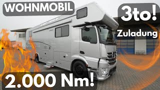 ECHTE 3 TONNEN ZULADUNG Wohnmobil Vario Mobil Vario Alkoven 1080 2000 Nm Drehmoment [upl. by Adachi]