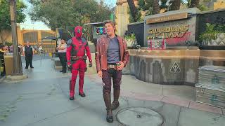 8232024 Disney California Adventure Park  Guardians of the Galaxy Awesome Dance Off w DEADPOOL [upl. by Nivrek629]