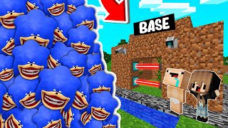 RETO DE LA BASE VS 1000000 SHIN SONIC TAPES 😨😱 BASE BEBE NOOB VS SHIN SONIC en MINECRAFT [upl. by Aihsenor412]