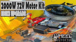 2000W 72V Ebike Motor Kit Unboxing and Install [upl. by Airdnaxela]