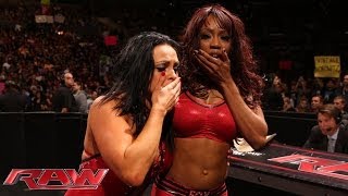 Cameron amp The Bella Twins vs AJ Lee Alicia Fox amp Aksana Raw Feb 10 2014 [upl. by Hyps]