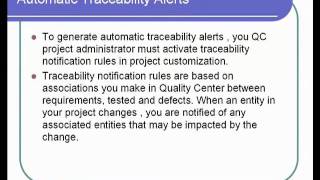 HP ALM Quality Center 12  Traceability [upl. by Kamerman]