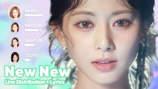 TWICE  New New Line Distribution  Lyrics Karaoke PATREON REQUESTED [upl. by Herculie]