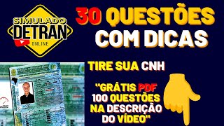 SIMULADO DETRAN ONLINE│30 QUESTÕES ATUAIS COM DICAS ESPECIAIS [upl. by Siward]