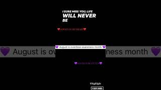 💜OVERDOSE 💜 AWARENESS💜 august overdoseawareness overdose overdoseawarenessmonth 2024 302 [upl. by Herwick]