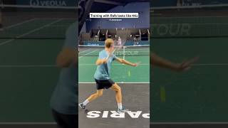 Training with Rafa Nadal looks like this 🚀 Practice with David Goffin the RPM 2022 tennis [upl. by Solotsopa]