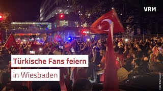 Türkische Fans feiern in Wiesbaden Sieg im EMAchtelfinale [upl. by Acira470]