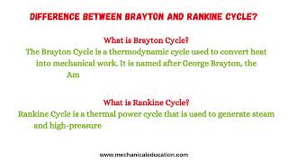 Difference between Brayton and Rankine cycle  Mechanicaleducationcom [upl. by Laamak]