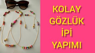 Kolay Gözlük İpi Yapımı  Easy Crochet EyeglassSunglass Neck Strap Tutorial [upl. by Dowling]