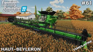 Harvesting sorghum with John Deere X9 and doing grass work  HAUTBEYLERON  Fs22 Timelapse  Ep61 [upl. by Anirehs]